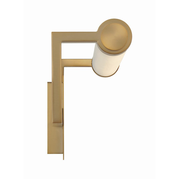 Crystorama Clinton 1 Light Bathroom Vanity, Vibrant Gold/Glass