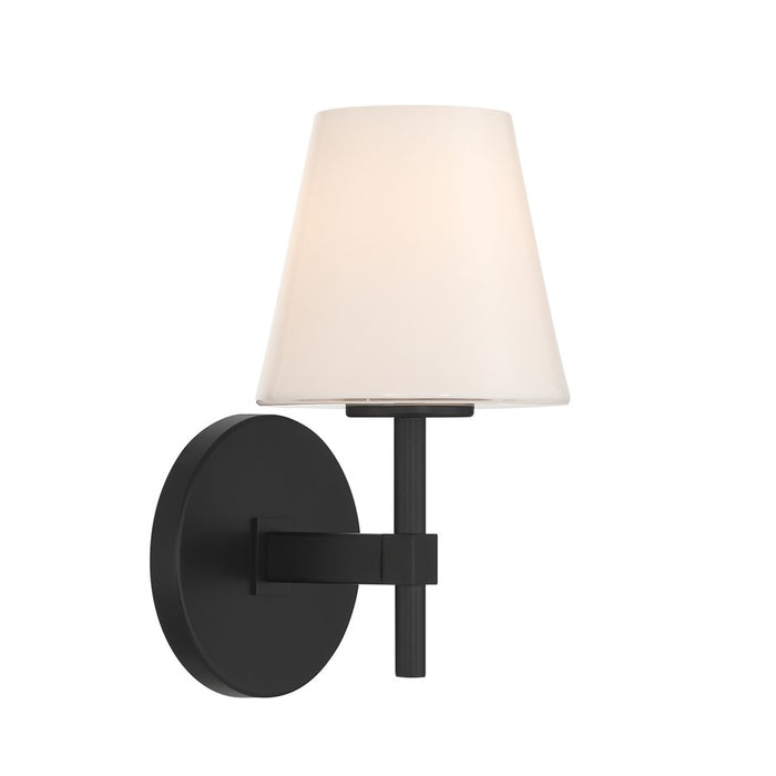 Crystorama Colton 1 Light 6" Sconce, Black/White - COL-201-BK