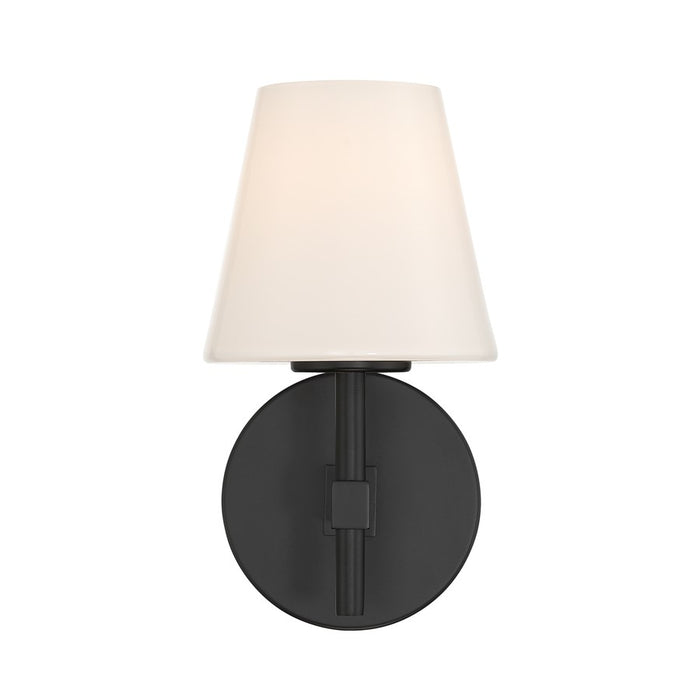 Crystorama Colton 1 Light 6" Sconce, Black/White