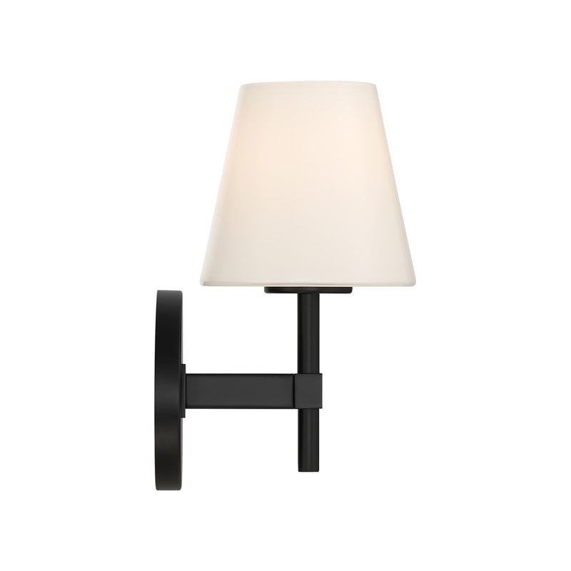 Crystorama Colton 1 Light 6" Sconce, Black/White