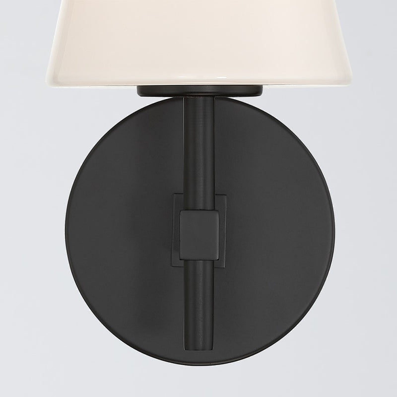 Crystorama Colton 1 Light 6" Sconce, Black/White