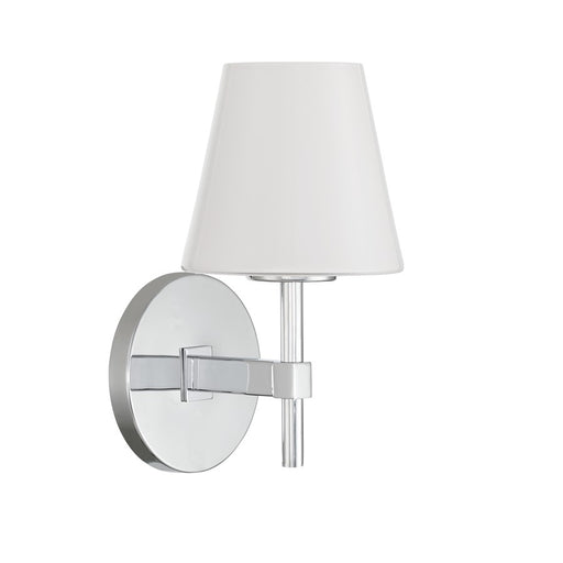 Crystorama Colton 1 Light 6" Sconce, Polished Chrome/White