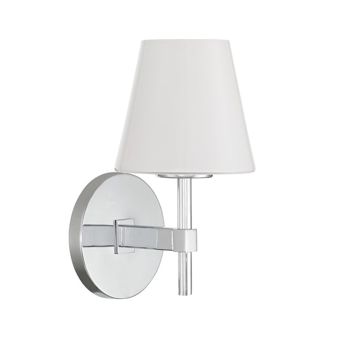 Crystorama Colton 1 Light 6" Sconce, Polished Chrome/White
