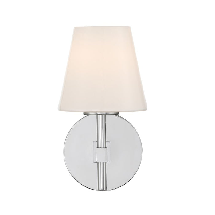 Crystorama Colton 1 Light 6" Sconce, Polished Chrome/White
