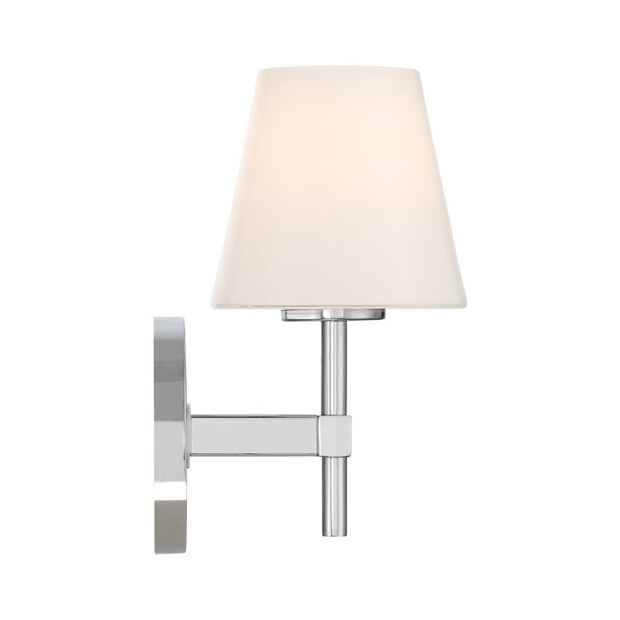 Crystorama Colton 1 Light 6" Sconce, Polished Chrome/White