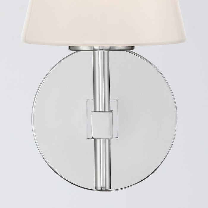 Crystorama Colton 1 Light 6" Sconce, Polished Chrome/White