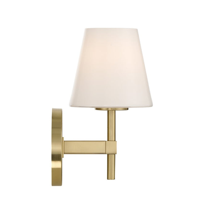 Crystorama Colton 1 Light 6" Sconce, Vibrant Gold/White