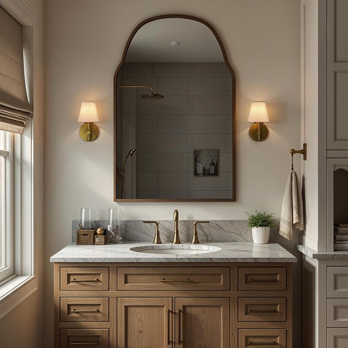 Crystorama Colton 1 Light 6" Sconce, Vibrant Gold/White