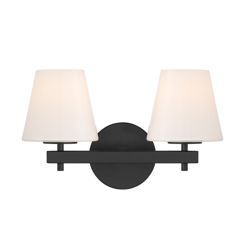 Crystorama Colton 2 Light 16" Sconce, Black/White
