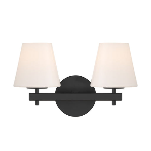 Crystorama Colton 2 Light 16" Sconce, Black/White - COL-202-BK