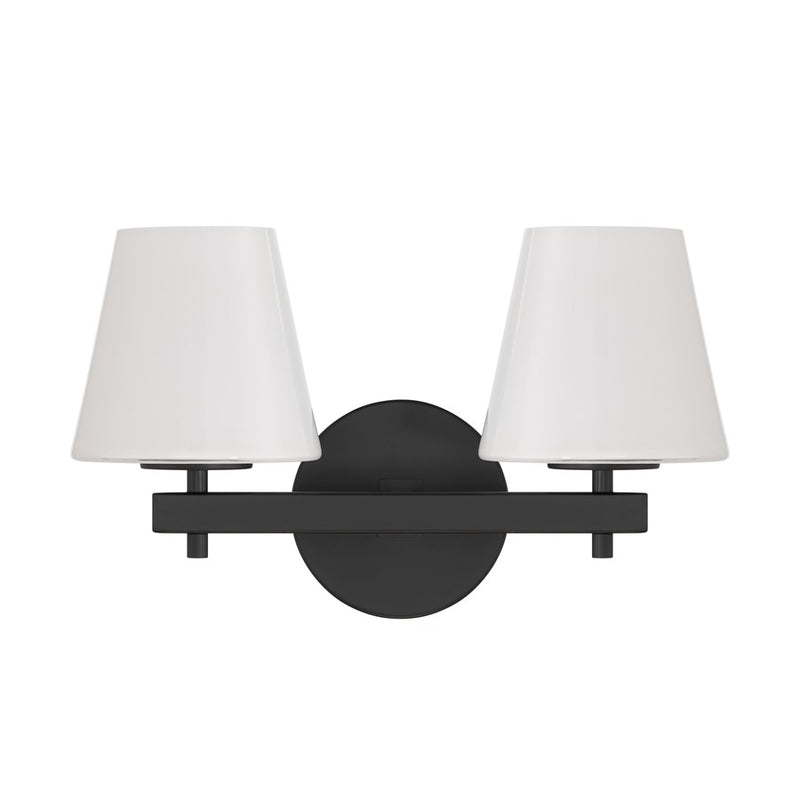 Crystorama Colton 2 Light 16" Sconce, Black/White