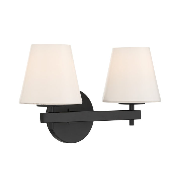 Crystorama Colton 2 Light 16" Sconce, Black/White