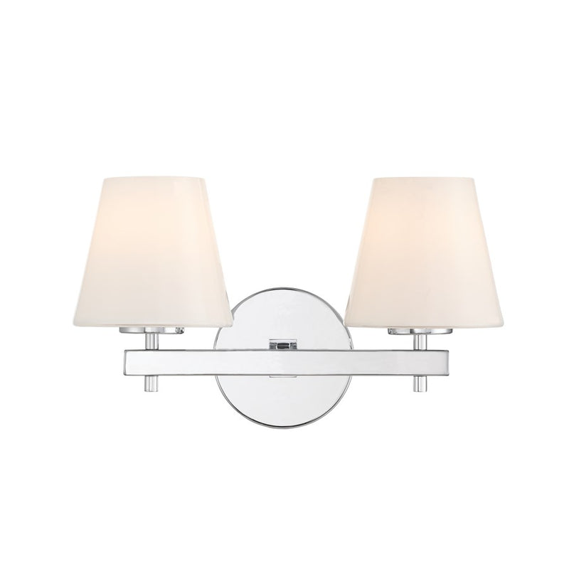 Crystorama Colton 2 Light 16" Sconce, Polished Chrome/White