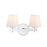 Crystorama Colton 2 Light 16" Sconce, Polished Chrome/White - COL-202-CH