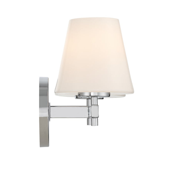 Crystorama Colton 2 Light 16" Sconce, Polished Chrome/White