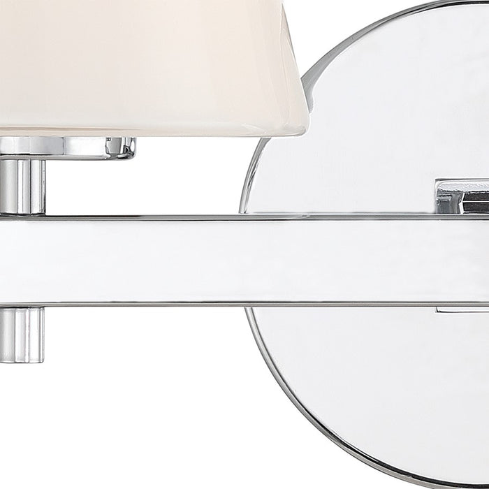 Crystorama Colton 2 Light 16" Sconce, Polished Chrome/White