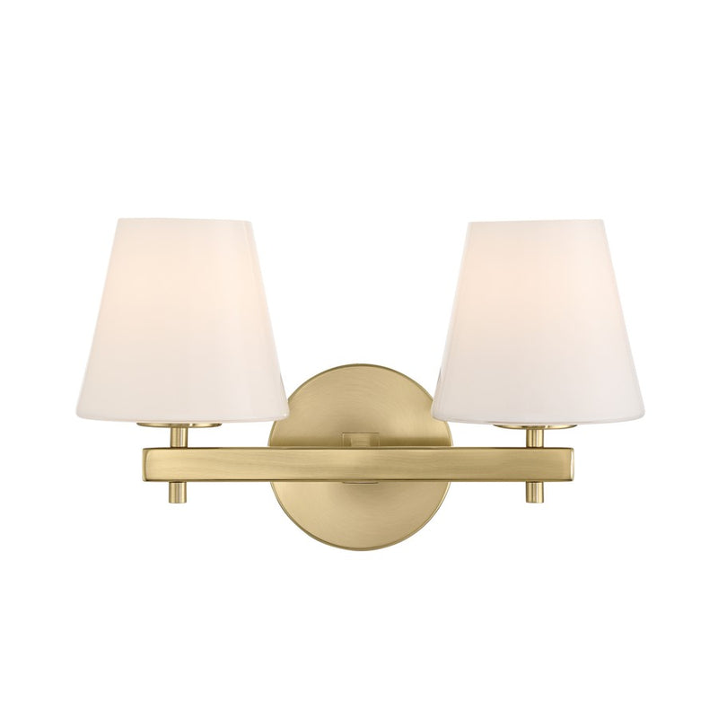 Crystorama Colton 2 Light 16" Sconce, Vibrant Gold/White