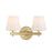 Crystorama Colton 2 Light 16" Sconce, Vibrant Gold/White - COL-202-VG