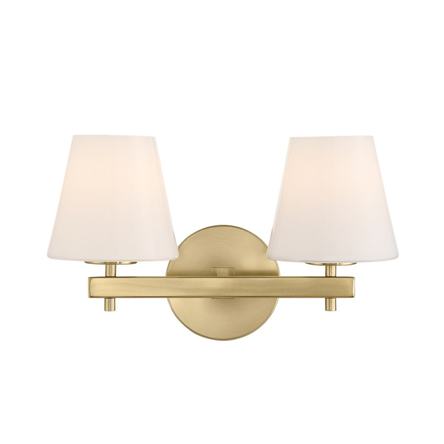 Crystorama Colton 2 Light 16" Sconce, Vibrant Gold/White - COL-202-VG