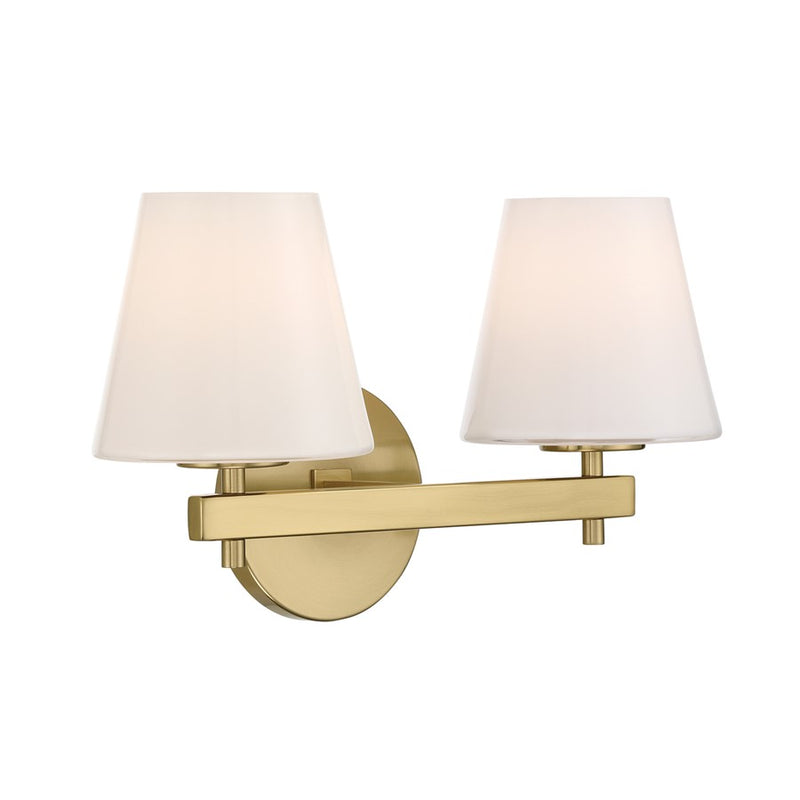 Crystorama Colton 2 Light 16" Sconce, Vibrant Gold/White