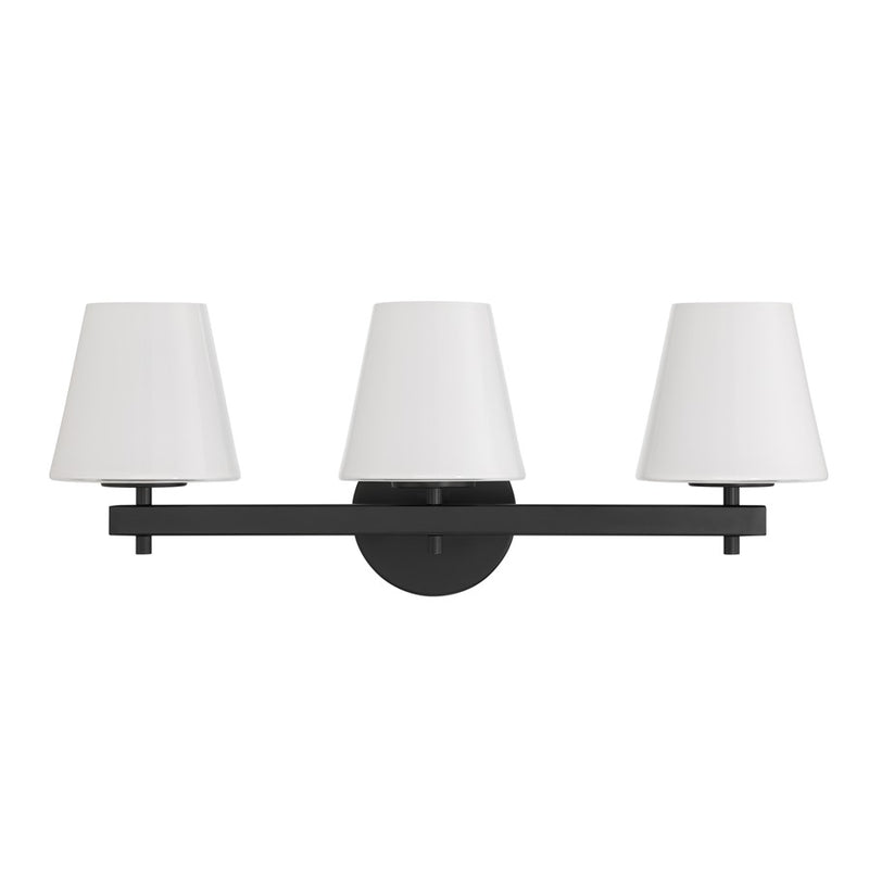 Crystorama Colton 3 Light 24.5" Bathroom Vanity, Black/White
