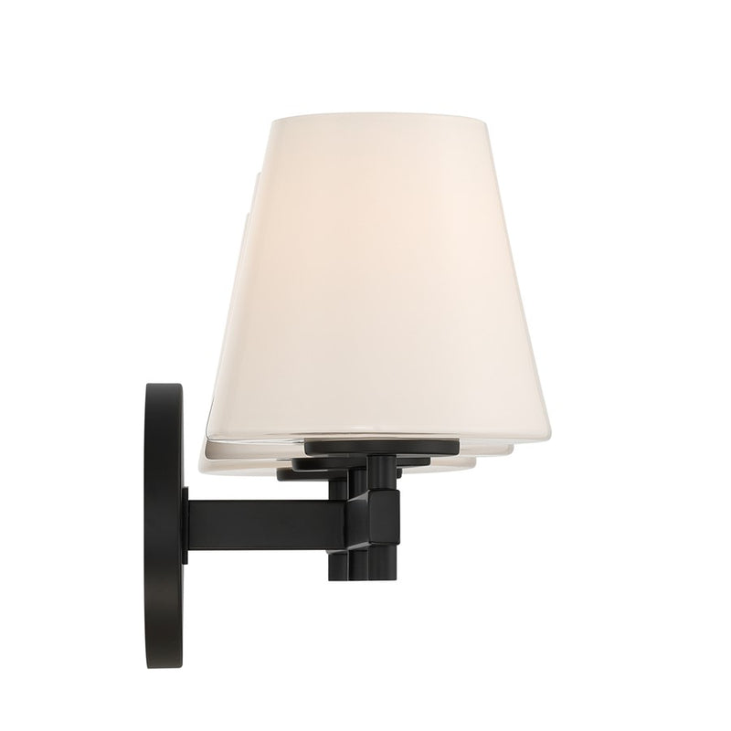 Crystorama Colton 3 Light 24.5" Bathroom Vanity, Black/White