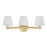 Crystorama Colton 3 Light 24.5" Bathroom Vanity, Vibrant Gold/White