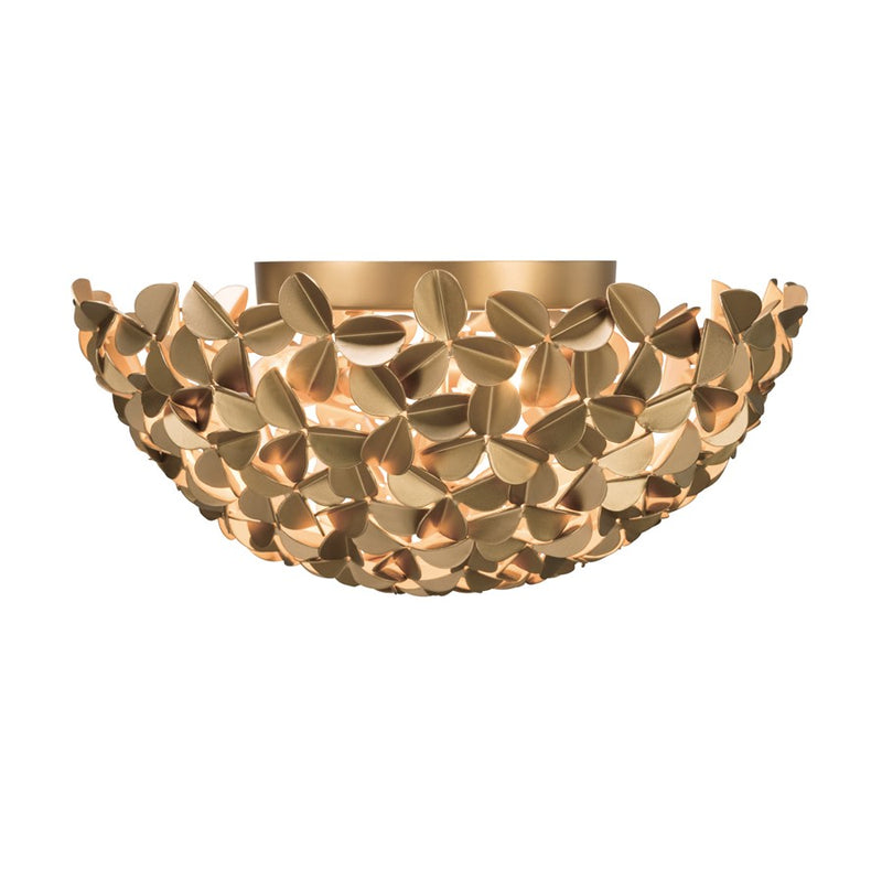 Crystorama Cora 3 Light 16" Flush/Semi Flush, Soft Gold