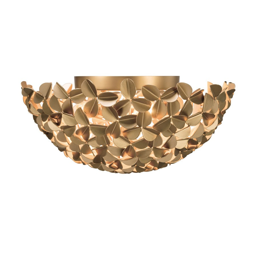 Crystorama Cora 3 Light 16" Flush/Semi Flush, Soft Gold - COR-7100-SG