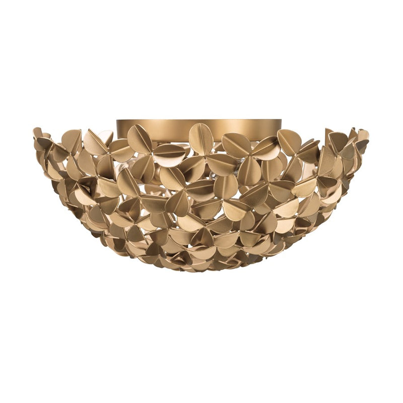 Crystorama Cora 3 Light 16" Flush/Semi Flush, Soft Gold