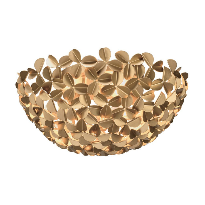 Crystorama Cora 3 Light 16" Flush/Semi Flush, Soft Gold