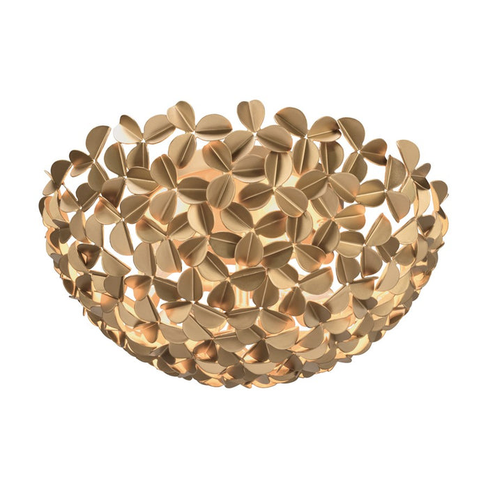 Crystorama Cora 3 Light 16" Flush/Semi Flush, Soft Gold