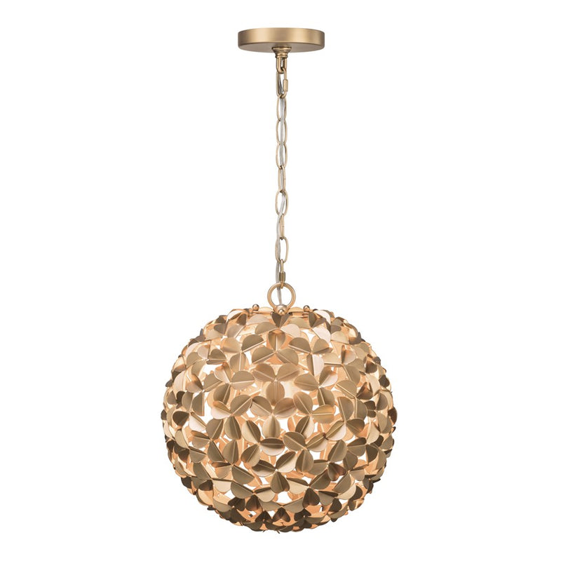Crystorama Cora 1 Light 13" Chandelier, Soft Gold