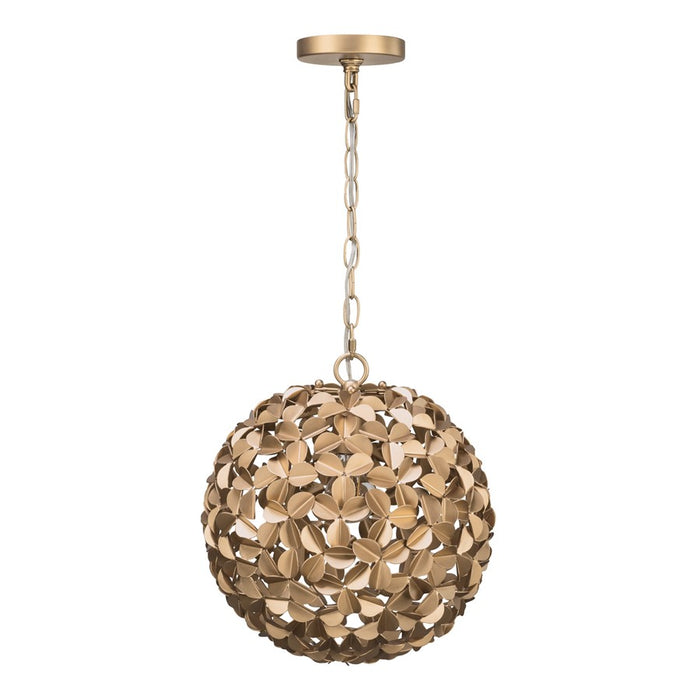 Crystorama Cora 1 Light 13" Chandelier, Soft Gold