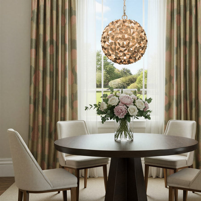 Crystorama Cora 1 Light 13" Chandelier, Soft Gold