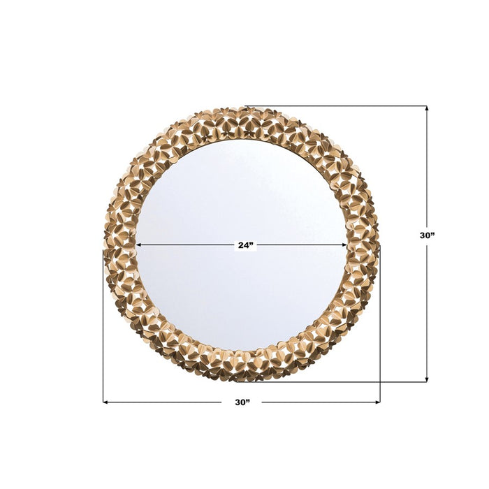 Crystorama Cora 30" Mirror, Soft Gold