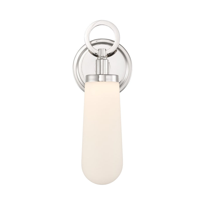 Crystorama Calvin 1 Light 4.75" Sconce, Polished Nickel/White