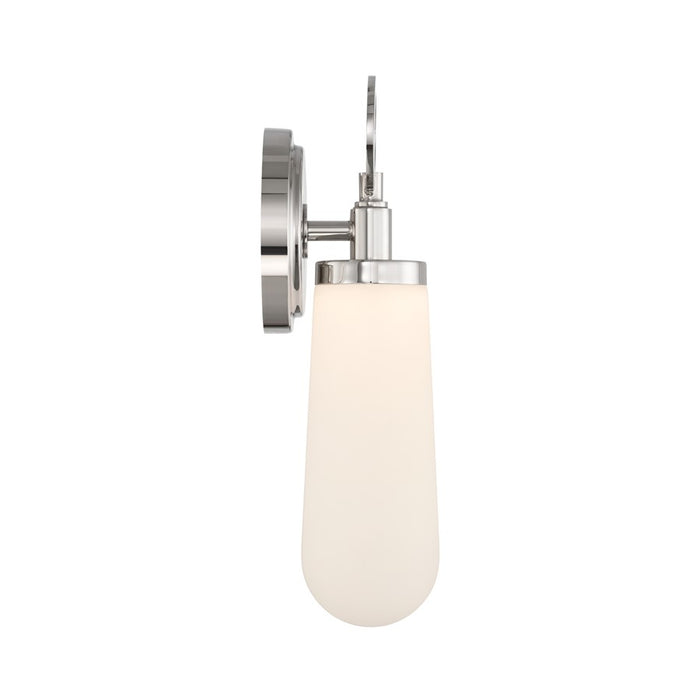 Crystorama Calvin 1 Light 4.75" Sconce, Polished Nickel/White