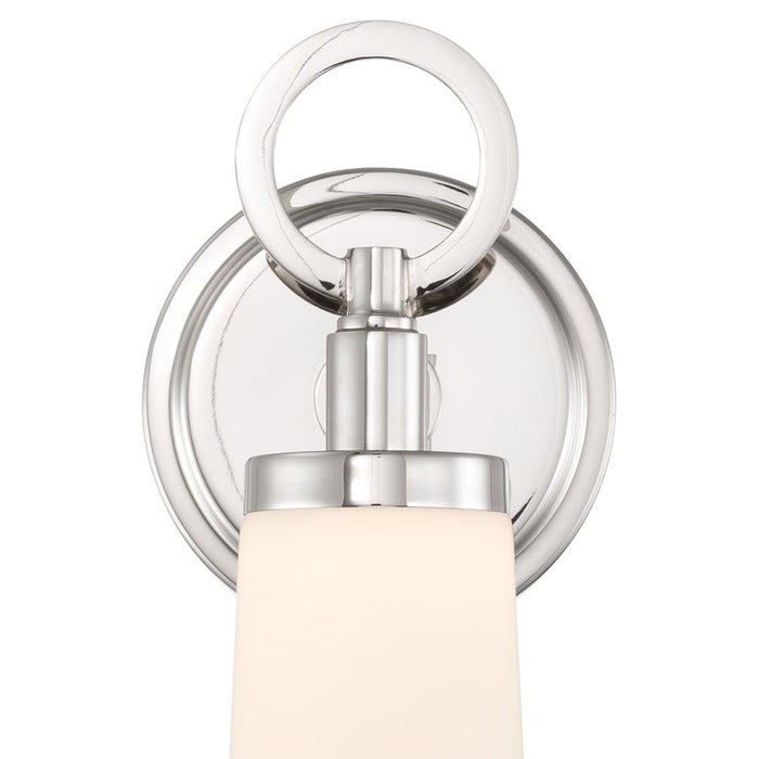 Crystorama Calvin 1 Light 4.75" Sconce, Polished Nickel/White