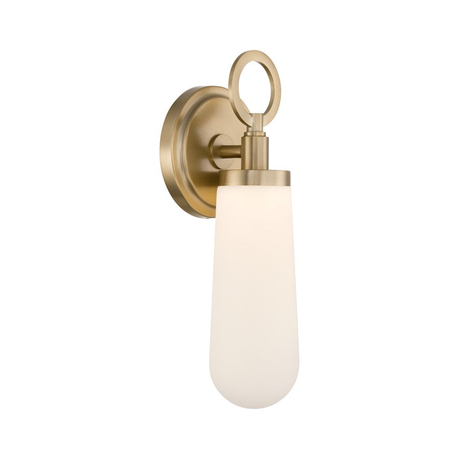 Crystorama Calvin 1 Light 4.75" Sconce, Vibrant Gold/White - CVN-731-VG