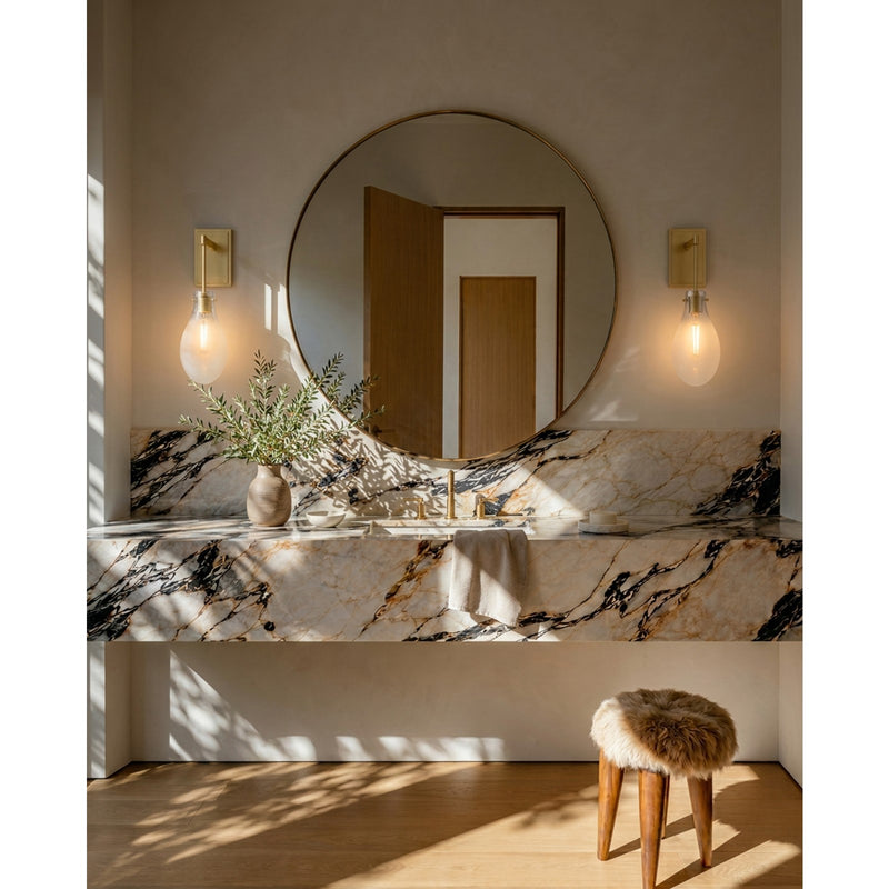 Crystorama Davis 5.75in 1-Light Wall Sconce | Transitional Modern Gold Steel and White Ombré Glass | Bathroom & Bedroom Accent | 5.75 x 8 x 19.25 in | Model DAV-6001-MG