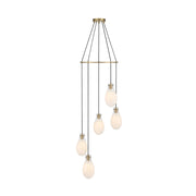Crystorama Davis 23.25in 5-Light Pendant | Transitional Modern Gold Steel and White Ombré Glass | Kitchen Island & Dining Room | 23.25 x 23.25 x 20 in | Model DAV-6005-MG