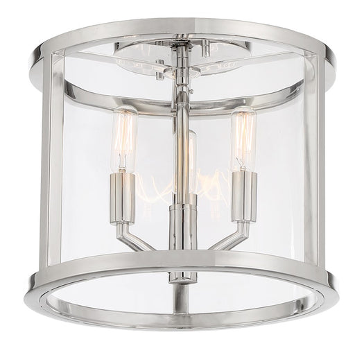 Crystorama Devon 3 Light Ceiling Mount, Polished Nickel