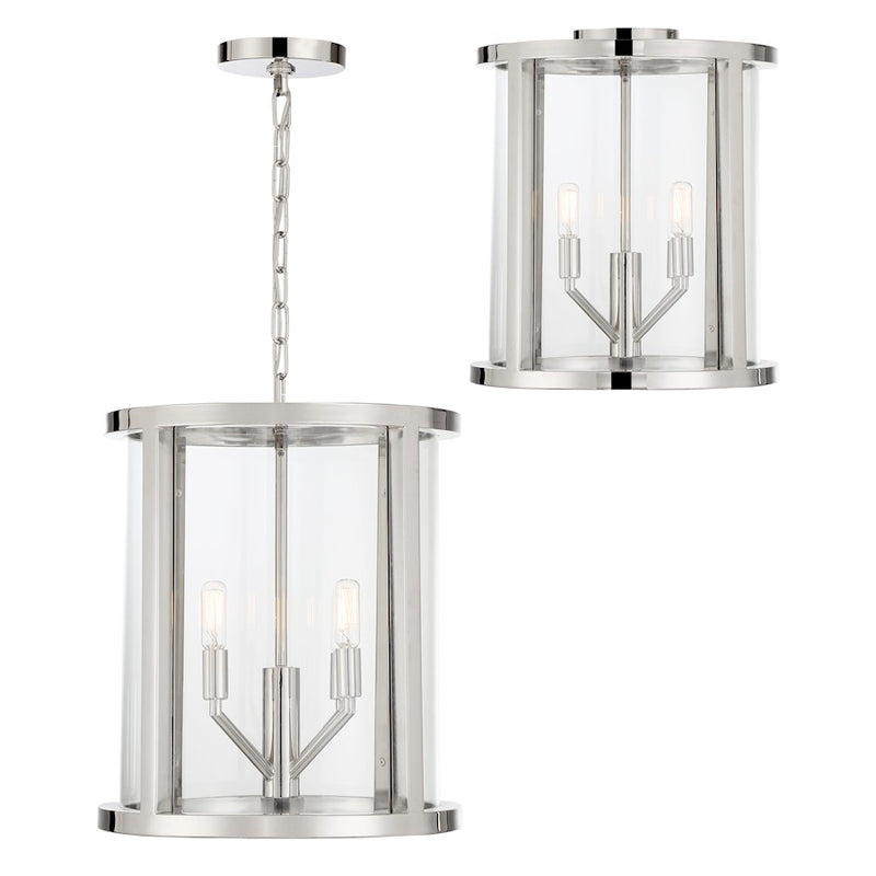 Crystorama Devon Lantern, Polished Nickel