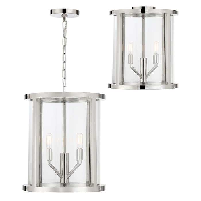 Crystorama Devon Lantern, Polished Nickel