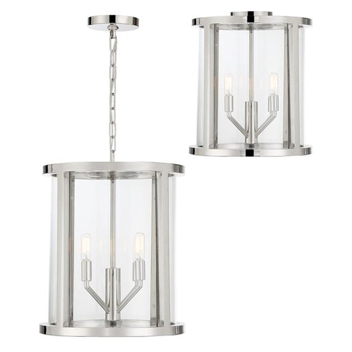 Crystorama Devon 4 Light Flush Mount, Polished Nickel