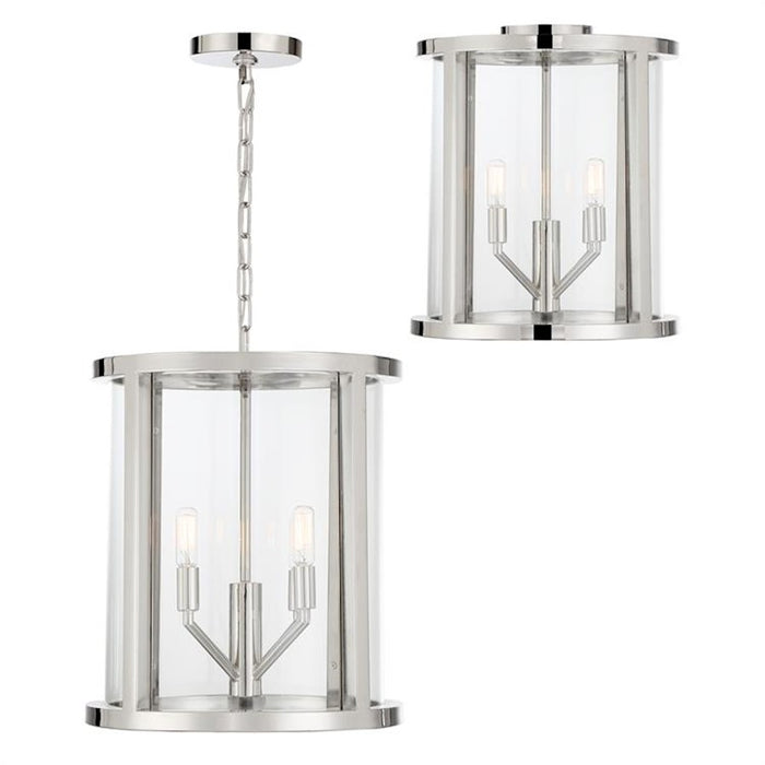Crystorama Devon 4 Light Flush Mount, Polished Nickel