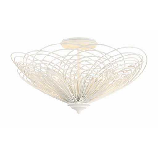 Crystorama Doral 3 Light Semi Flush Mount, Matte White