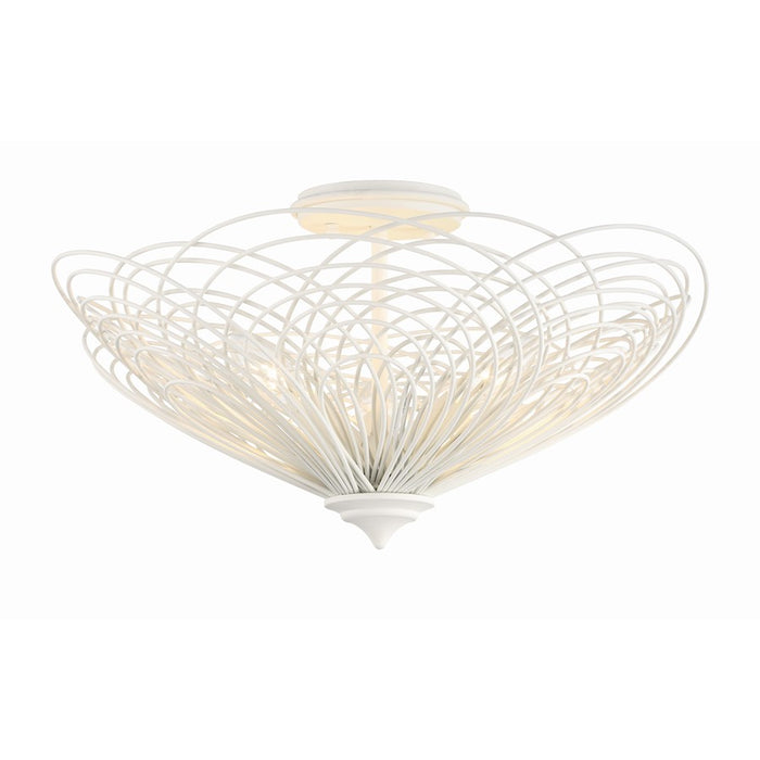 Crystorama Doral 3 Light Semi Flush Mount, Matte White