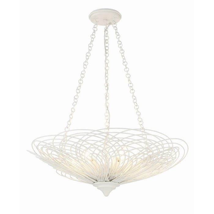 Crystorama Doral 6 Light Chandelier, Matte White